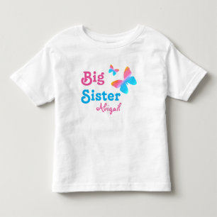 T-shirts Irmã Grande com Borboleta Nome