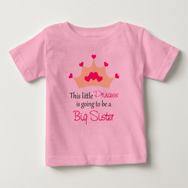 T-shirts Irmã Grande Para Ser Princesa Personalizada A Cami (Frente)
