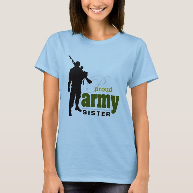 T-shirts Irmã orgulhosa do exército (Frente)