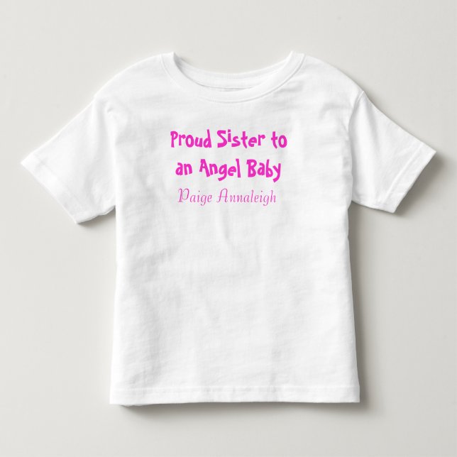 T-shirts Irmã Orgulhosa para um Bebê Anjo (Frente)