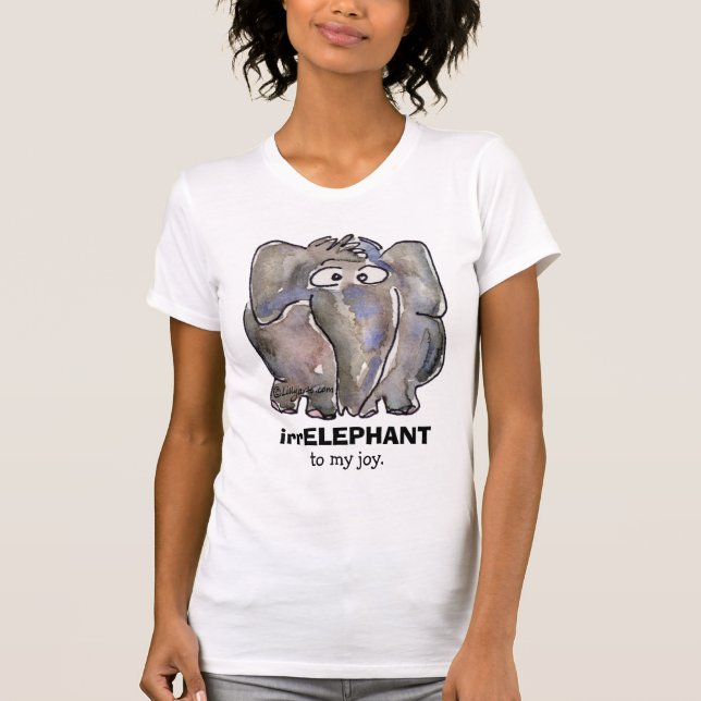 T-shirts irr ELEPHANT para a minha alegria caricatura T Shi (Frente)