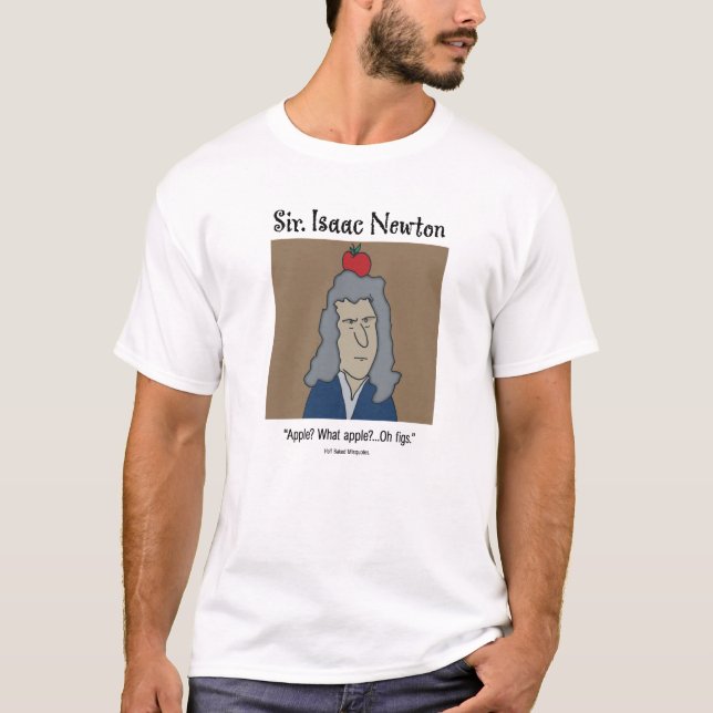 T-shirts Isaac Newton Engraçado - Branco (Frente)