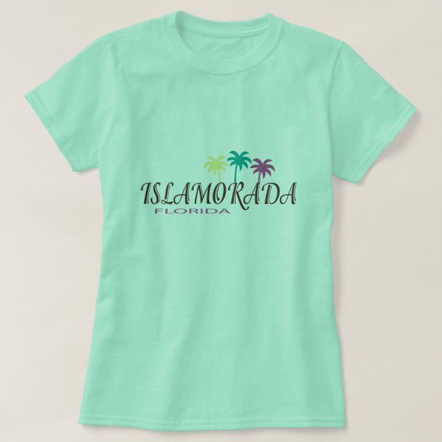 T-shirts Islamorada Florida com palmeiras (Frente do Design)