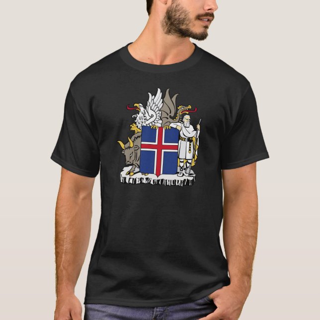 T-shirts Islândia É brasão de Ísland (Frente)