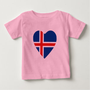 T-shirts Islândia Flag Heart Shirt