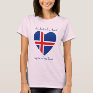 T-shirts Islândia Flag Sweetheart T Shirt
