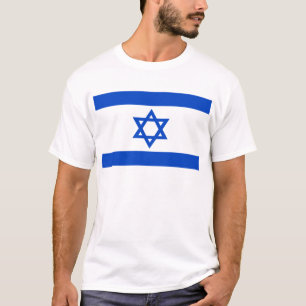 T-shirts Israel bandeira azul Estrela de David