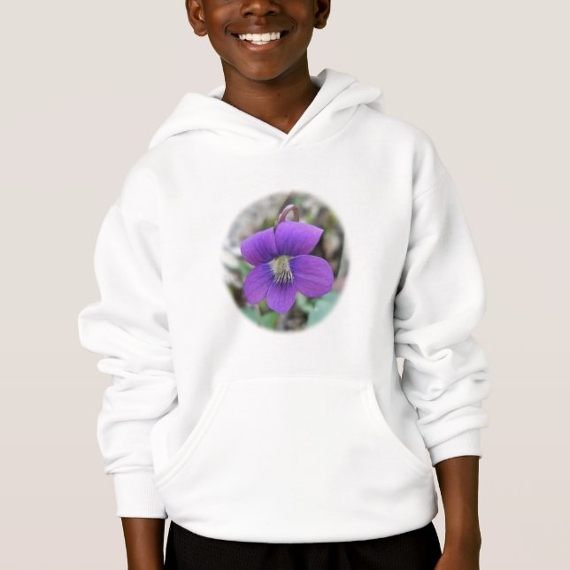 T-shirts Itens de Coordenada de Flor Selvagem Violeta (Frente)