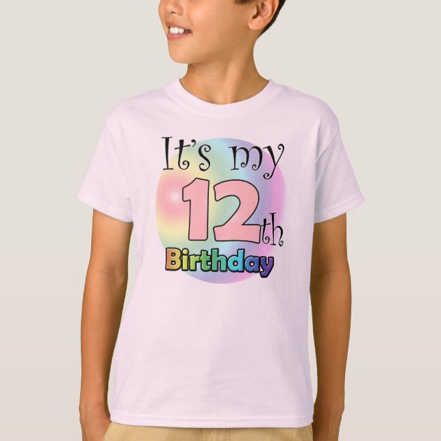 T-shirts It's my 12th Birthday (pink) (Frente)