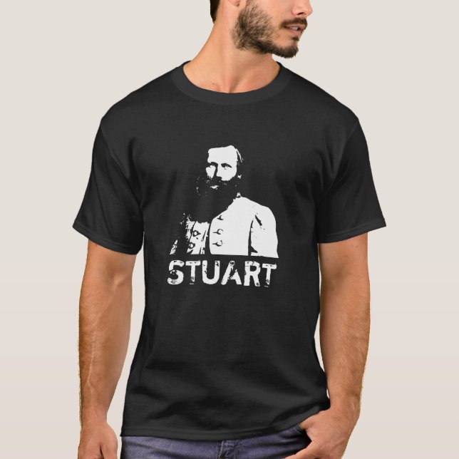 T-shirts J.E.B. geral Stuart -- Preto e branco (Frente)