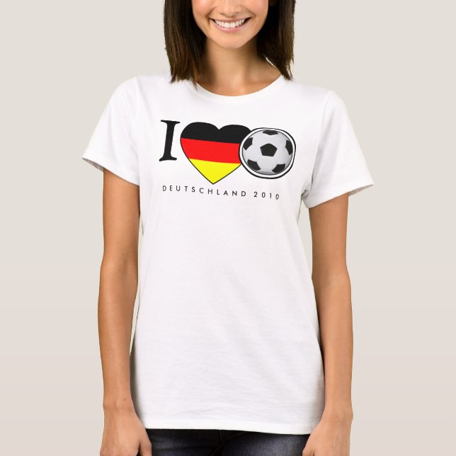 T-shirts J Love Football Alemanha 2010 futebol (Frente)