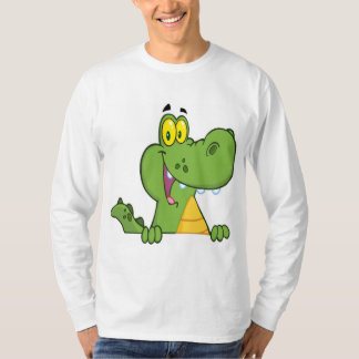 T-shirts Jacaré ou crocodilo sobre um sinal