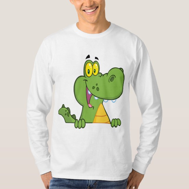 T-shirts Jacaré ou crocodilo sobre um sinal (Frente)