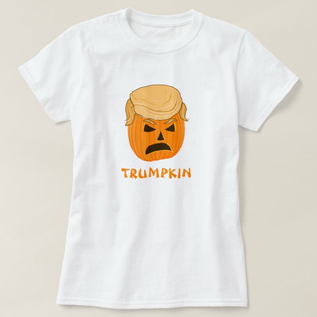 T-shirts Jack-o-lanterna engraçada da abóbora de Donald (Frente do Design)