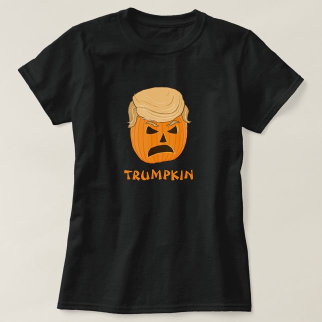 T-shirts Jack-o-lanterna engraçada da abóbora de Donald (Frente do Design)
