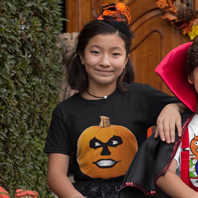 T-shirts Jack o'Lantern Sinister Face Halloween Girls' (Jack o'Lantern Sinister Face Halloween Girls' T-Shirt)