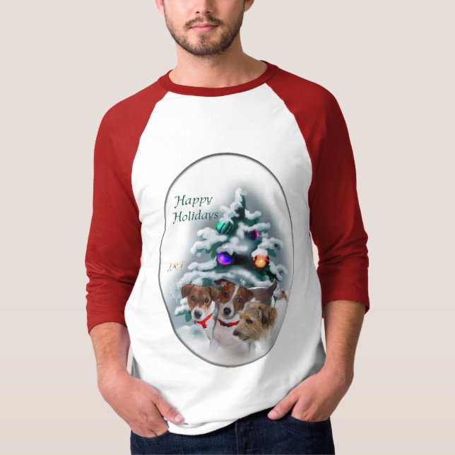 T-shirts Jack Russell Terrier presentes de Natal (Frente)