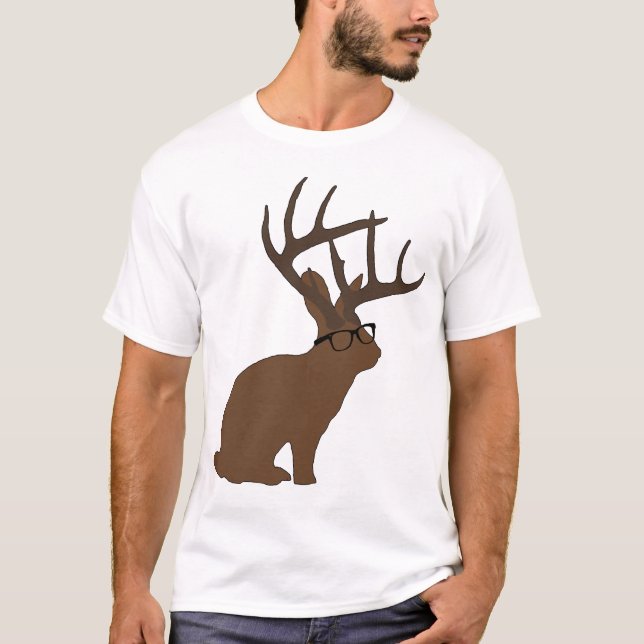 T-shirts jackalope com vidros (Frente)