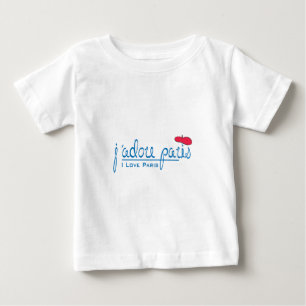 T-shirts j'adore Paris (amor Paris de I) com boina vermelha