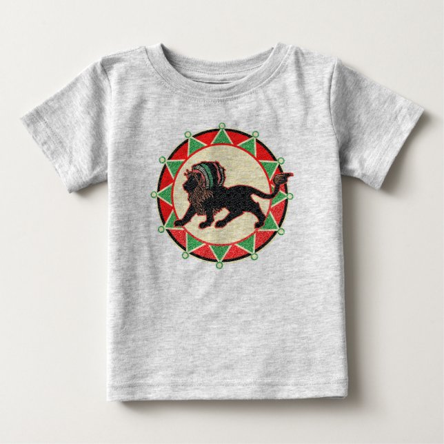 T-shirts Jah King Rasta Lion Vintage (Frente)