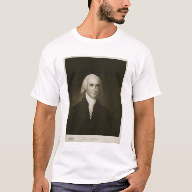 T-shirts James Madison, 4o Presidente dos Estados Unidos (Frente)