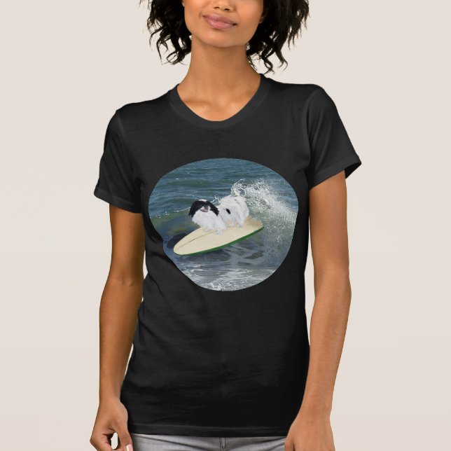 T-shirts Japanese Chin Surfando (Frente)