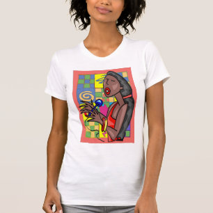 T-shirts Jazz Singer Abstrato Background