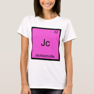 T-shirts Jc - Jacksonville Cidade Símbolo de Elemento Quími