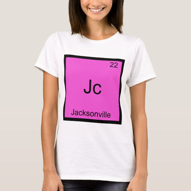 T-shirts Jc - Jacksonville Cidade Símbolo de Elemento Quími (Frente)