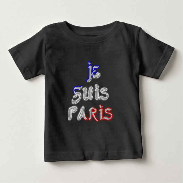 T-shirts Je Suis Paris Art Impressão (Frente)