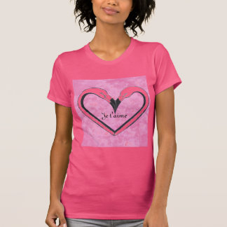 T-shirts Je t'aime, Flamingo Kiss Heart de SandyCloss