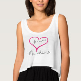 T-shirts Je T'aime Mãe Cherie Crop Women's Tank