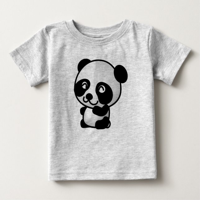 T-shirts Jérsei bonito da multa da panda do bebê (Frente)