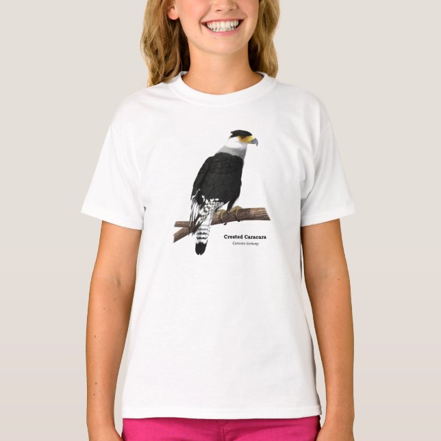 T-shirts Jérsei com crista do Caracara (Frente)