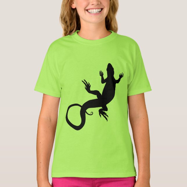 T-shirts Jérsei de Jersey, Rapariga de Arte Lizard (Frente)