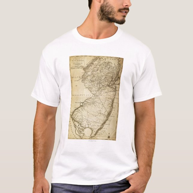T-shirts Jérsei novo de JerseyPanoramic MapNew (Frente)