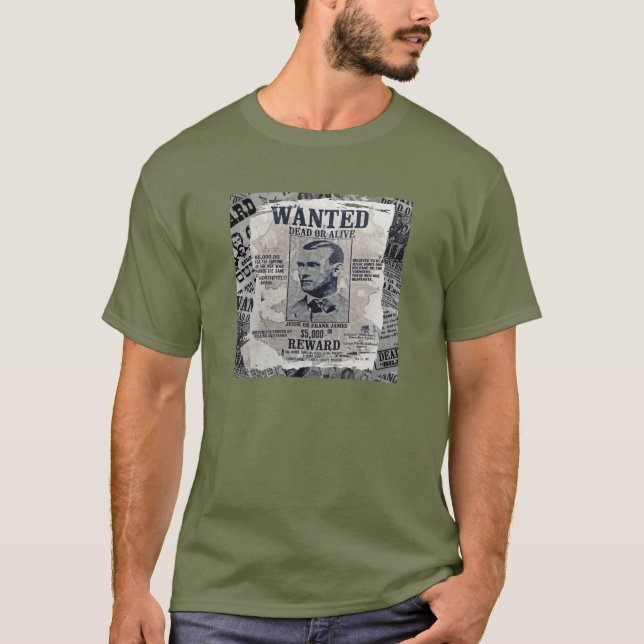 T-shirts Jesse James quis o poster (Frente)