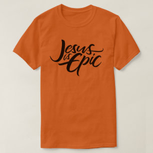 T-shirts Jesus é Epic Lettering Calliografia Religiosa