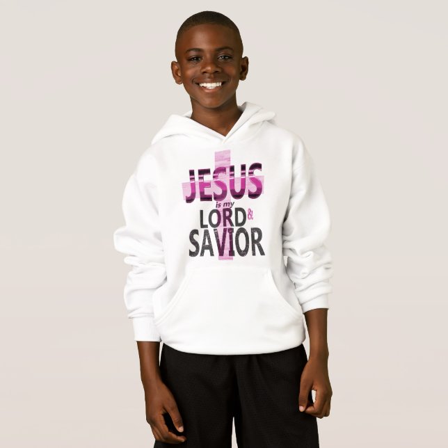 T-shirts Jesus é meu Hoodie do miúdo do senhor e do (Frente Completa)