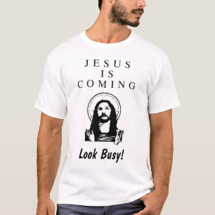 T-shirts Jesus é olhar de vinda ocupado