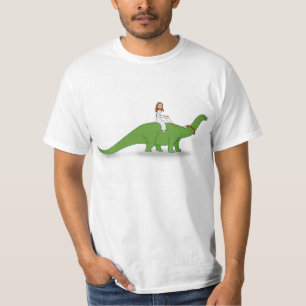 T-shirts Jesus em um Brontosaurus