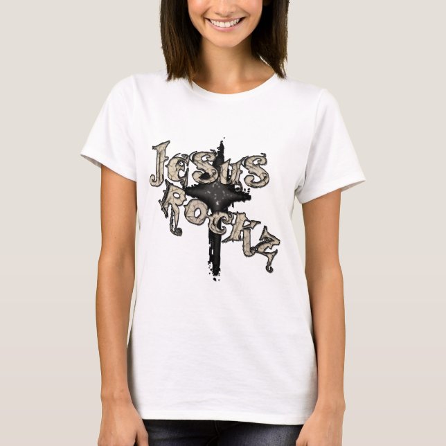T-shirts Jesus Rockz Christian (Frente)
