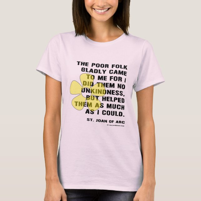 T-shirts Joana d'Arc Ajudou os Pobres (Frente)