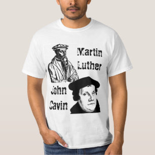 T-shirts João Calvino, Martin Luther