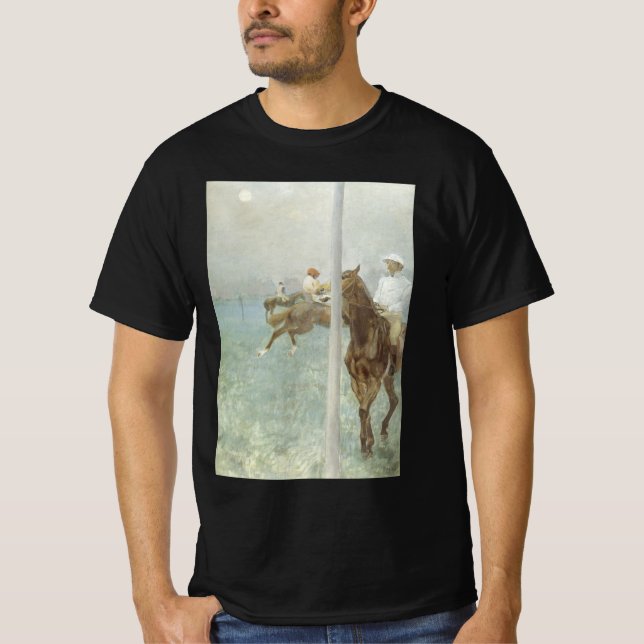 T-shirts Jockeys Antes da Corrida por Edgar Degas (Frente)