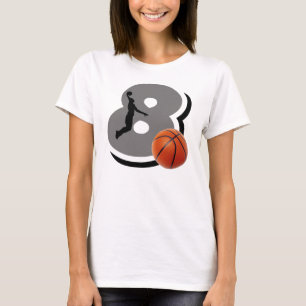 T-shirts Jogador de basquetebol do número 8