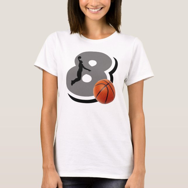 T-shirts Jogador de basquetebol do número 8 (Frente)