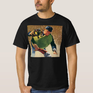 T-shirts Jogador de beisebol esportivo vintage, o árbitro