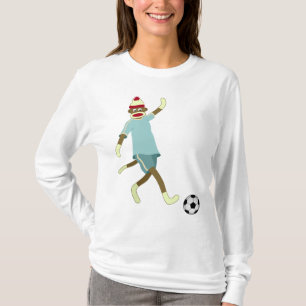 T-shirts Jogador de futebol do macaco da peúga