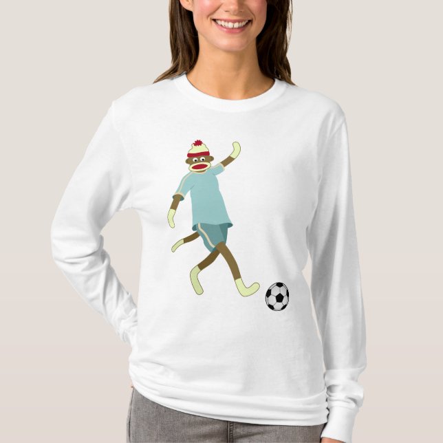 T-shirts Jogador de futebol do macaco da peúga (Frente)